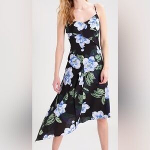 Banana Republic Adjustable Strappy Asymmetrical Floral Dress Midi